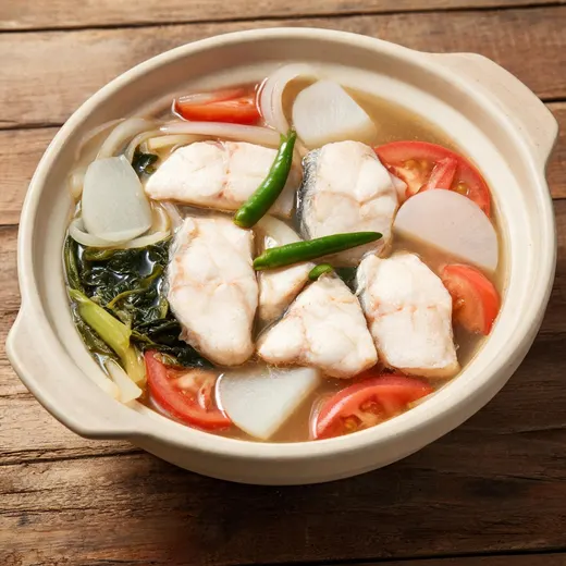 Sinigang na Isda sa Miso (Fish Stew with Miso): 439 kcal, 53 g protein, grade A