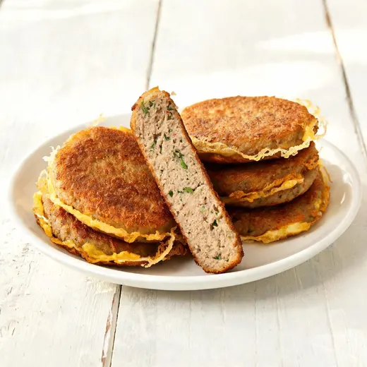 Chicken and Lentil Shami Kebabs: 680 kcal, 44 g protein, grade A