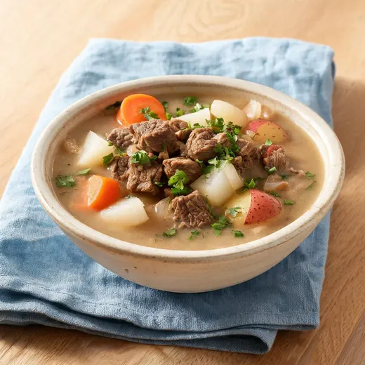 Slow-Cooker Irish Lamb Stew: 517 kcal, 28 g protein, grade B