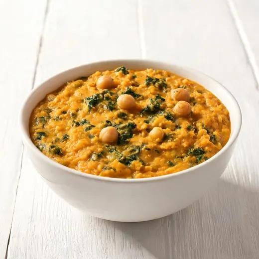 Yam and Peanut Stew With Split Peas and Lentils: 437 kcal, 24 g protein, grade A
