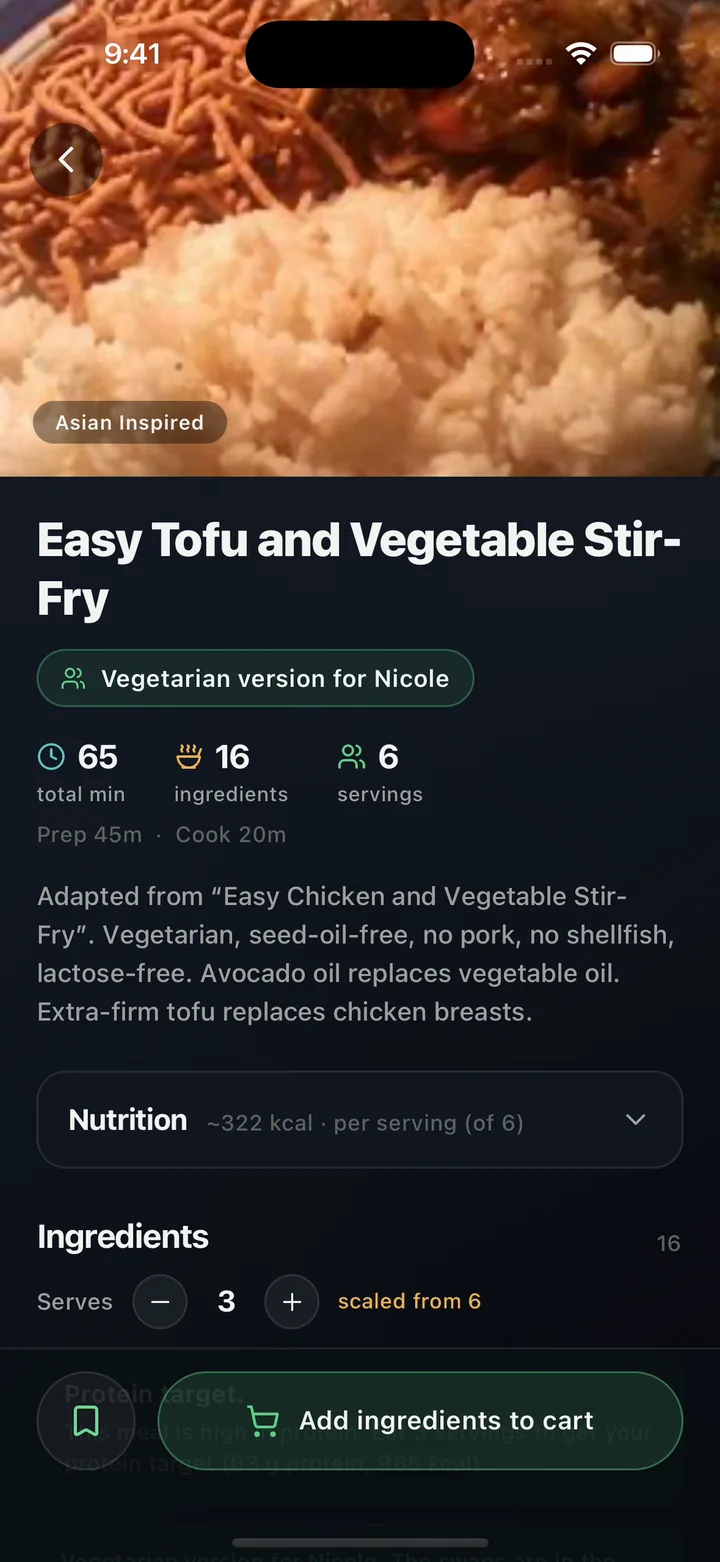 Easy Tofu and Vegetable Stir-Fry, a vegetarian version for Nicole